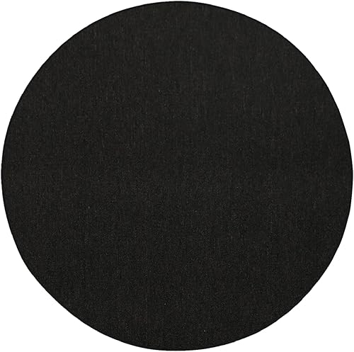 Furnish my Place Alfombra moderna de color sólido comercial para interiores y exteriores, color negro, redonda de 8 pies, apta para mascotas y