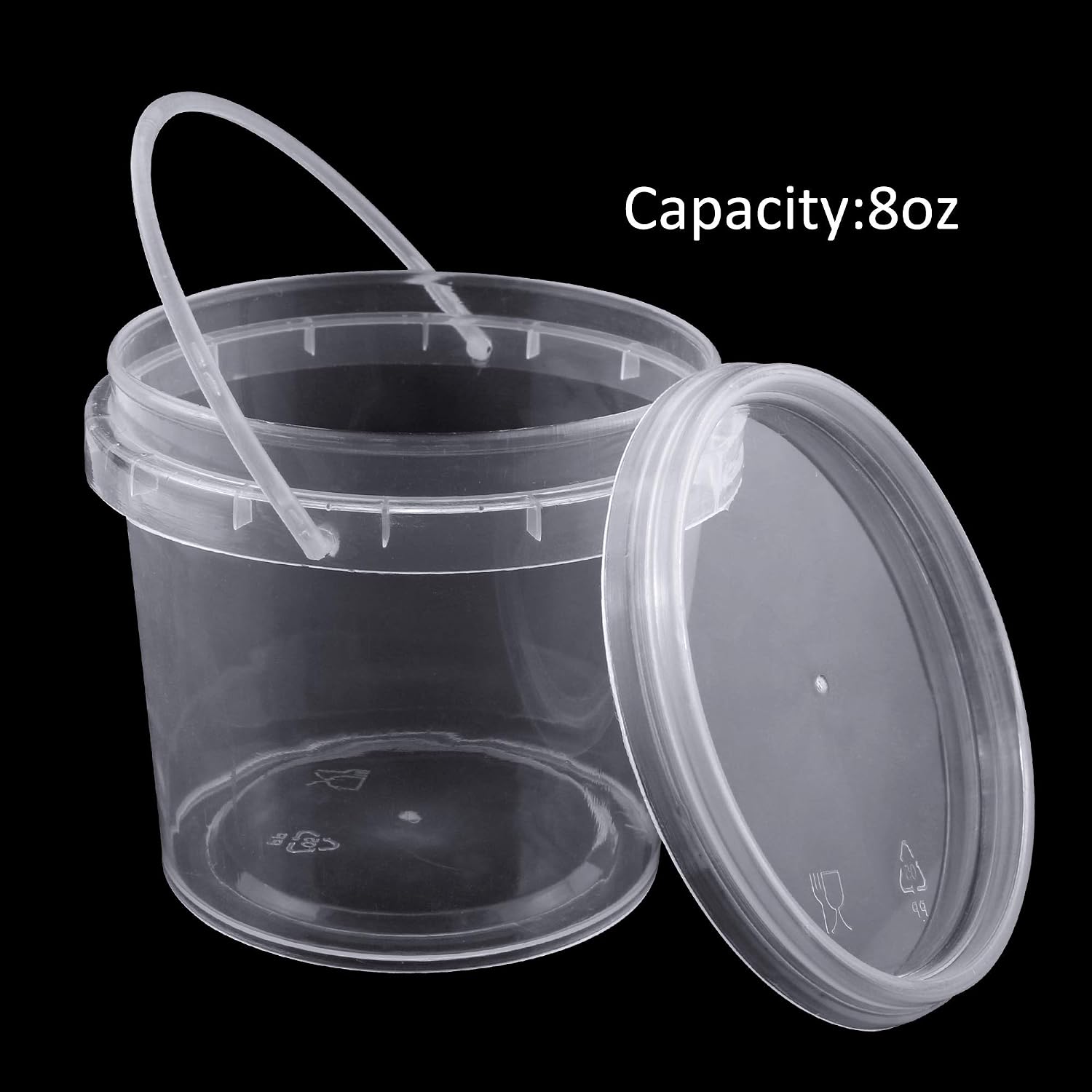 Augshy 15 Pack 8 oz Slime Containers with Lids and Handles,Mini Toy Storage Case