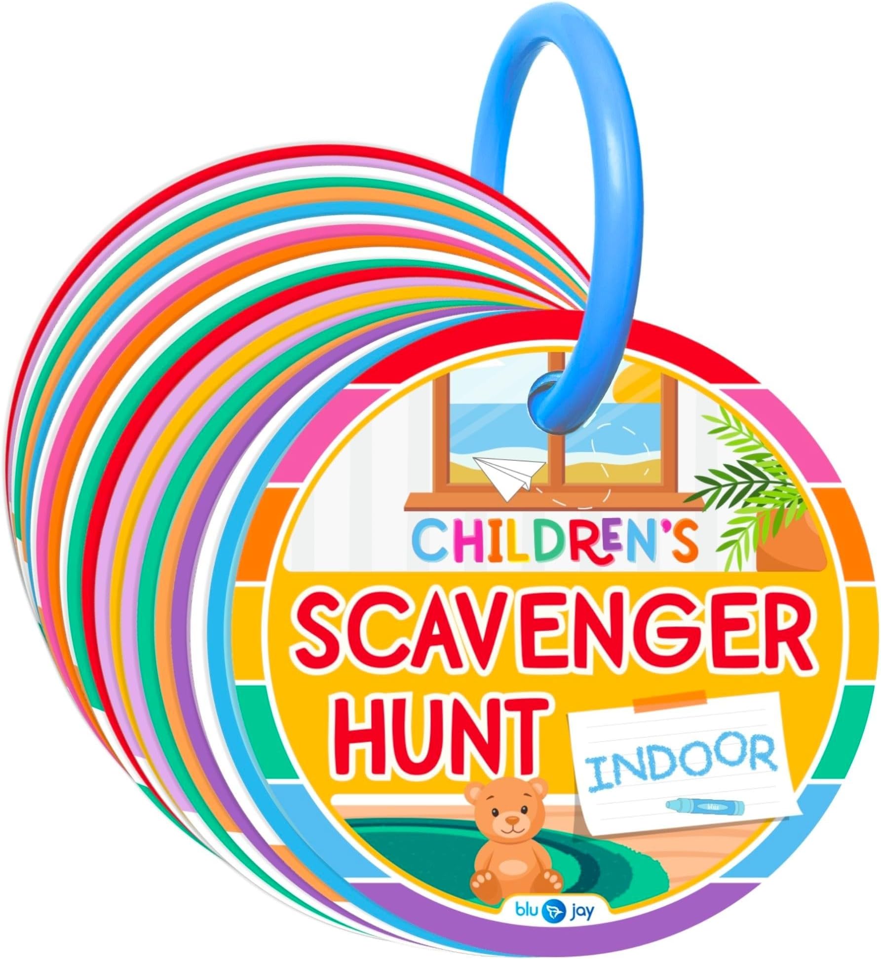 Blu Jay Children's Scavenger Hunt | Toddler Activities | Games for 2, 3 Year Old's & Up | Kids Educational Scavenger Hunt Cards (Indoor Edition)