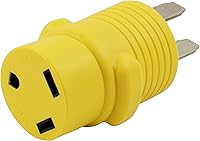 Vista 22 de AC WORKS Generador a adaptador RV de 30 amperios (L5-20 20A 3 clavijas de bloqueo compacto) Amarillo