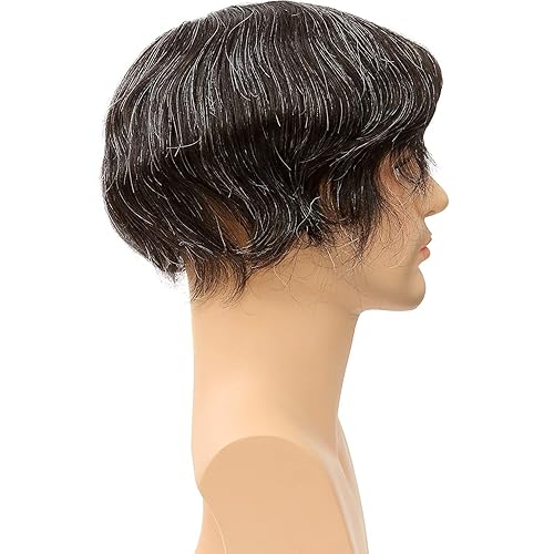 Miniatura 6 de Toupee de piel fina suave de 0.002 in PU 10x8 pulgadas reemplazo de cabello para hombres postizo 100% europeo piezas de cabello humano para hombre