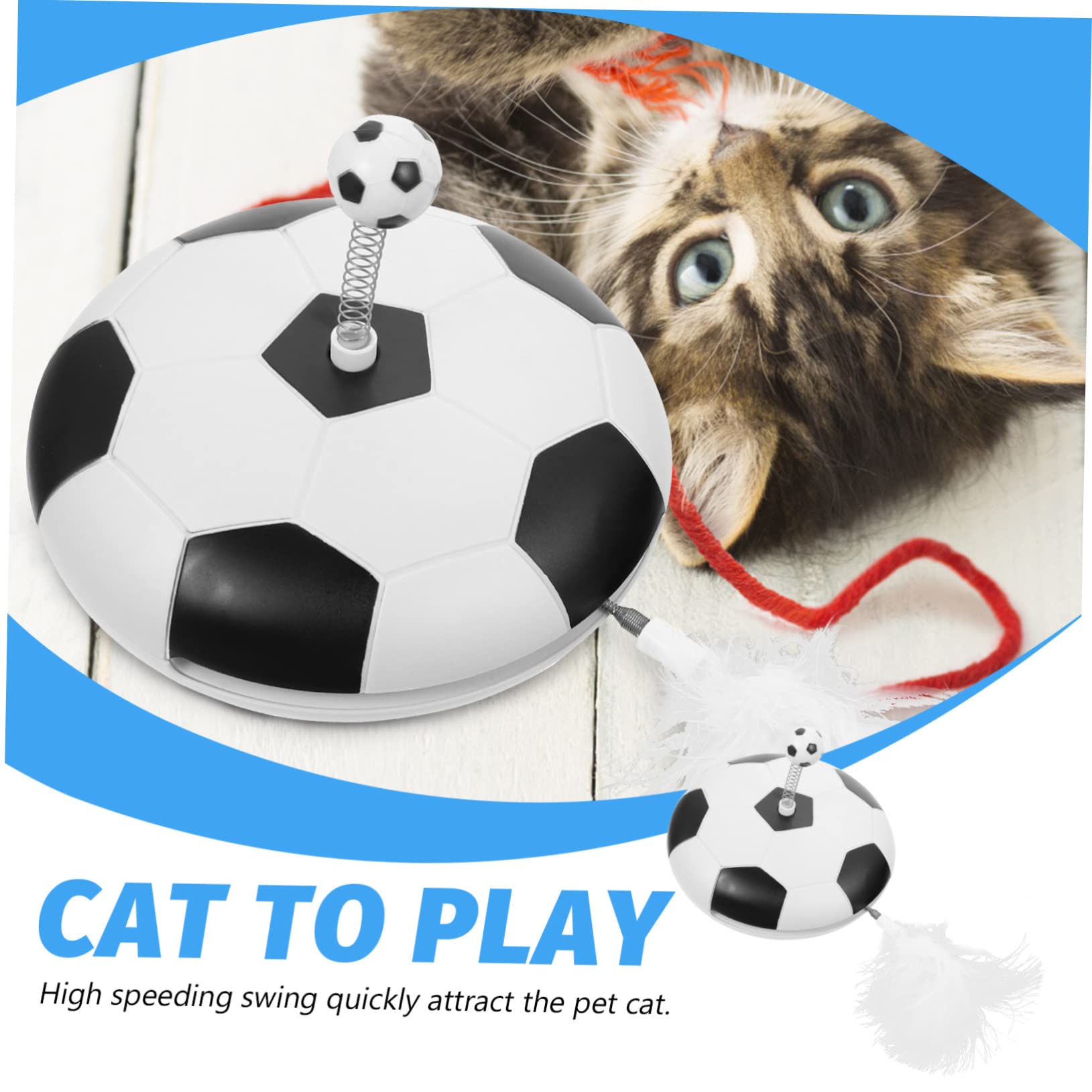 Abaodam Jouet pour Chat Plumage Sonores, Jouet Automatique en Abs Résistant aux Griffes, Balancement Haute Vitesse, Jeu Interactif des Chats
