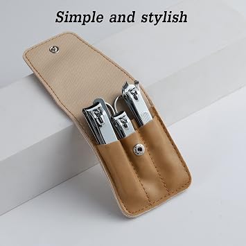 Nail Clipper Set for Men, Manicure Kit with Case, Travel Grooming Gift