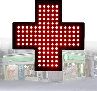 35 * 35cm LED Medical Cross Sign, Pharmacy Cross Light with Hanging Metal Chain, 3 Lighting Modes, Show Your Location To Customers, for Store Decoration and Clinic
