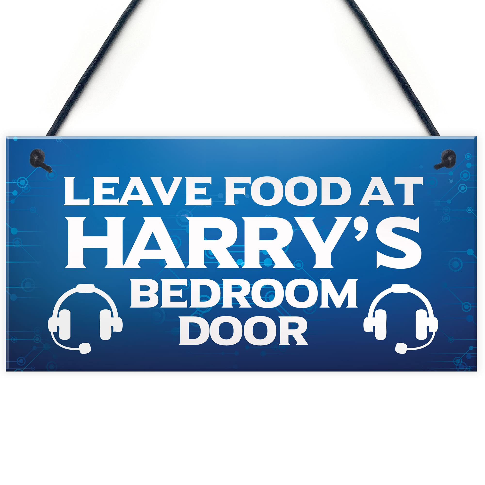 Red Ocean Personalised Gaming Hanging Boys Bedroom Door Sign Novelty Gamer Gift For Son Brother