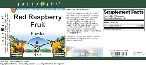 Miniatura 3 de TerraVita Polvo de fruta de frambuesa roja (4 oz, ZIN 420568)