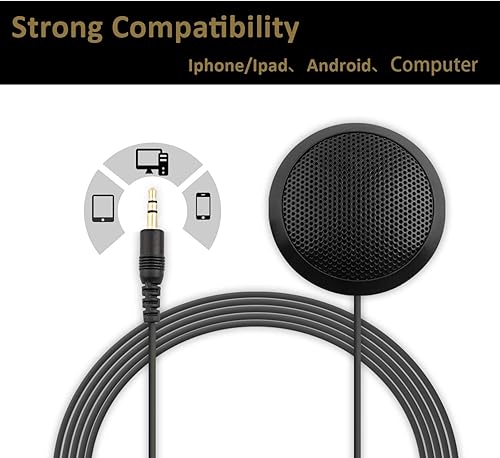 Miniatura 4 de Micrófono de conferencia de 0.138 in para computadora de escritorio y portátil, micrófono de condensador omnidireccional de 360 para reuniones en