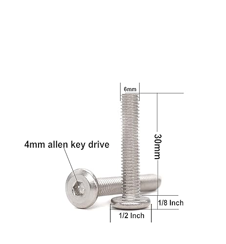 Miniatura 83 de binifiMux 10 unids M6 x 4.724 in Remache Avellanado Socket Cap Tornillos Tornillos Conexión 304 Acero Inoxidable