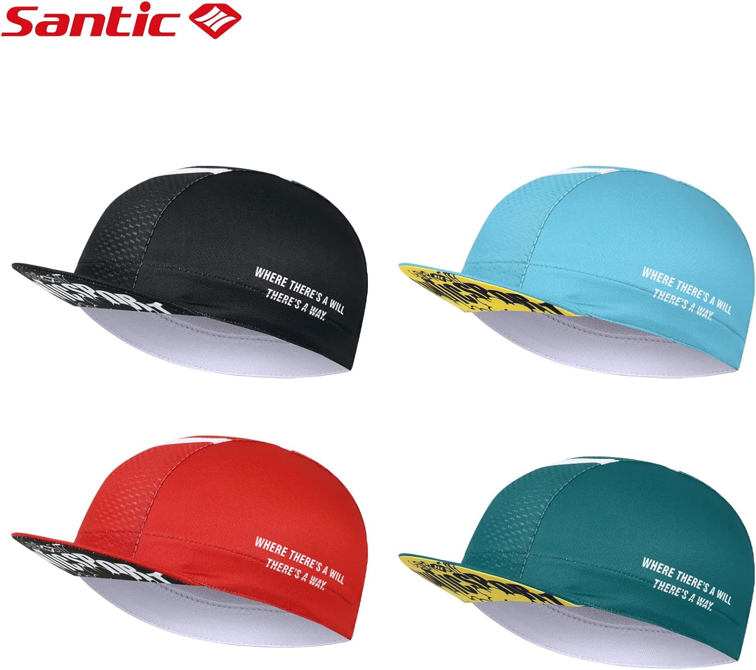 Miniatura 7 de Santic Gorra de ciclismo para hombre, transpirable, transpirable, absorbente de sudor