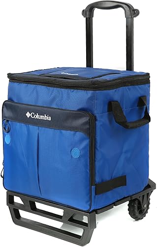 Miniatura 3 de Columbia Crater Peak - Paquete térmico con ruedas de 50 latas con carrito todo terreno capacidad de 80 libras color azul