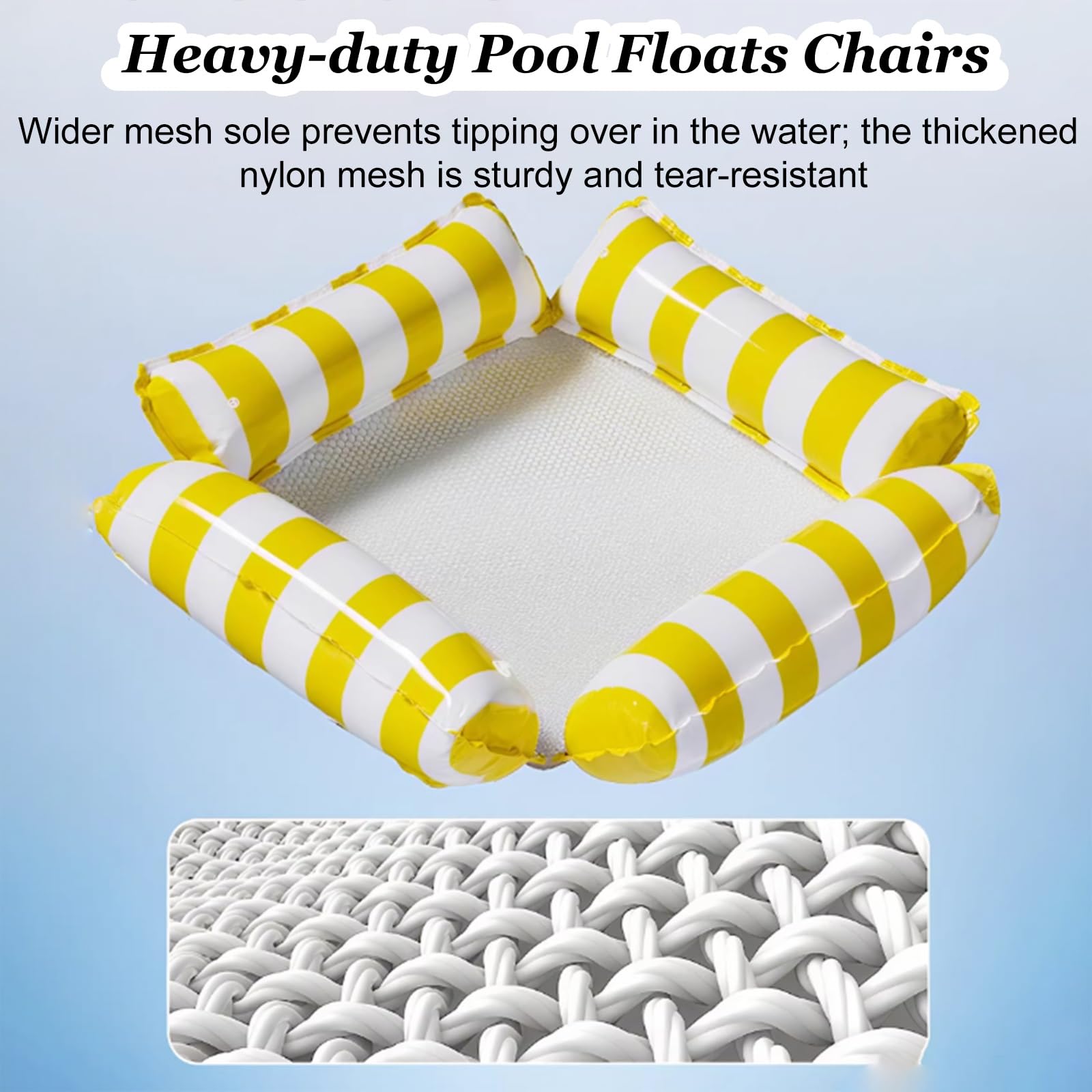 Schwimmnudel Hochleistungs-PVC-Pool-Chaiselounge-Stühle, Schwimmende, Aufblasbare Schwimm-In-Pool-Liege Für Hotel/Gästehaus/Ferienvilla/Campingplatz/Strandclub(L,6pack)