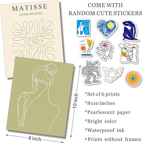 Miniatura 2 de Impresiones artísticas de Matisse verde salvia, pósteres estéticos de exhibición de arte de pared de Matisse, decoración de pared de galería, arte