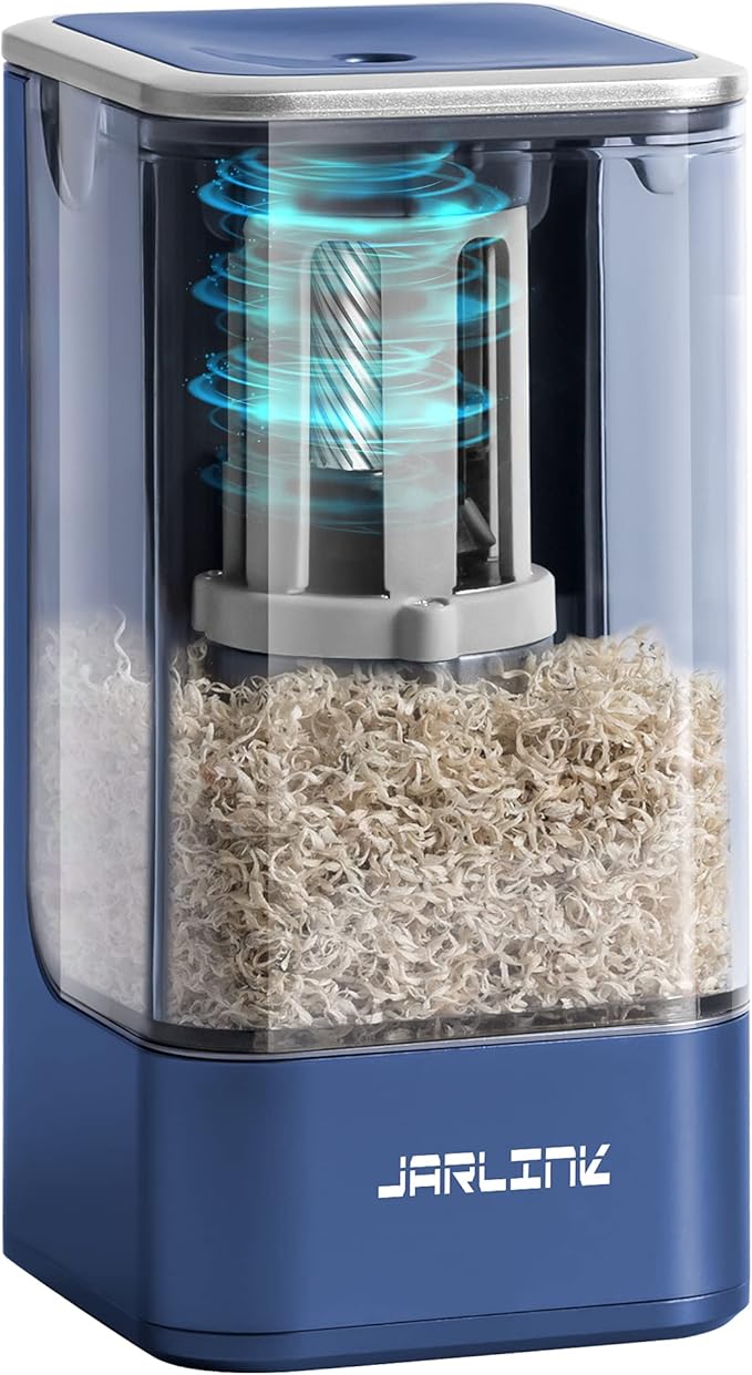 JARLINK Electric Pencil Sharpener, Auto Stop AC Adapter Operated Sharpener for No.2/Colored