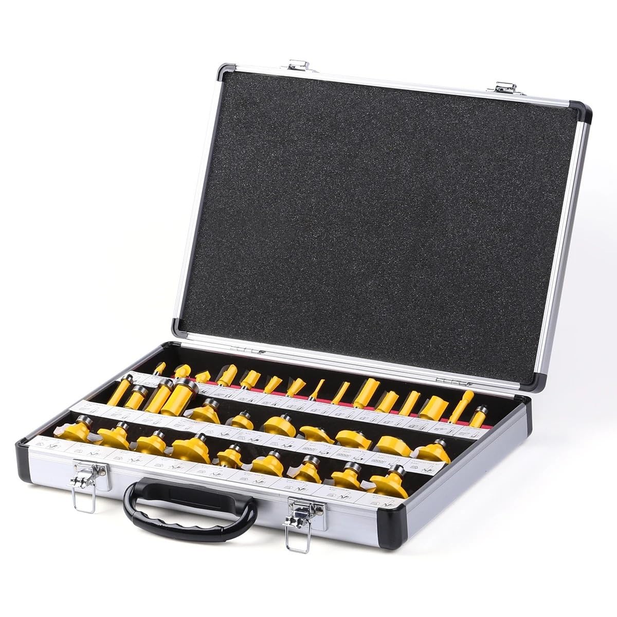 Woodworking Cutter 35PCS 1/4incinch(6.35mm) Shank Tungsten Carbide Router Bit Set Woodworking Cutter Trimming Knife Forming Milling 1Set