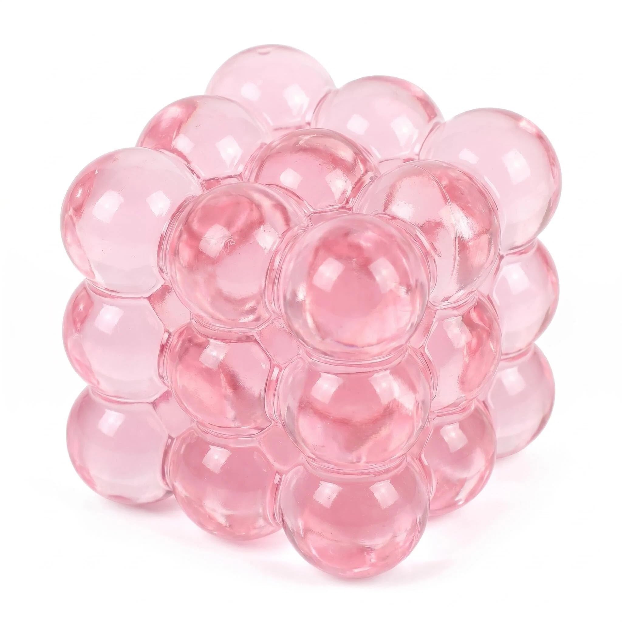 1PCS Soft TPR Squeeze Cube 4.5cm/1.77in Cube Stress Balls Squishy Fidget Toy for Stress Anxiety Relief Focus Sensory Toy for Adults Teen Autism ADHD Non-Toxic Calming Toy (Pink) — image 1