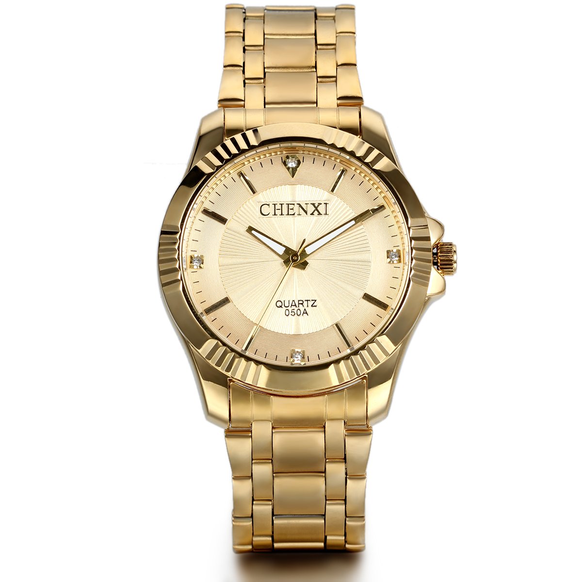 Montre Bracelet Homme à Quartz, Doré, Acier, Style Casual, Neuve Avec étiquettes