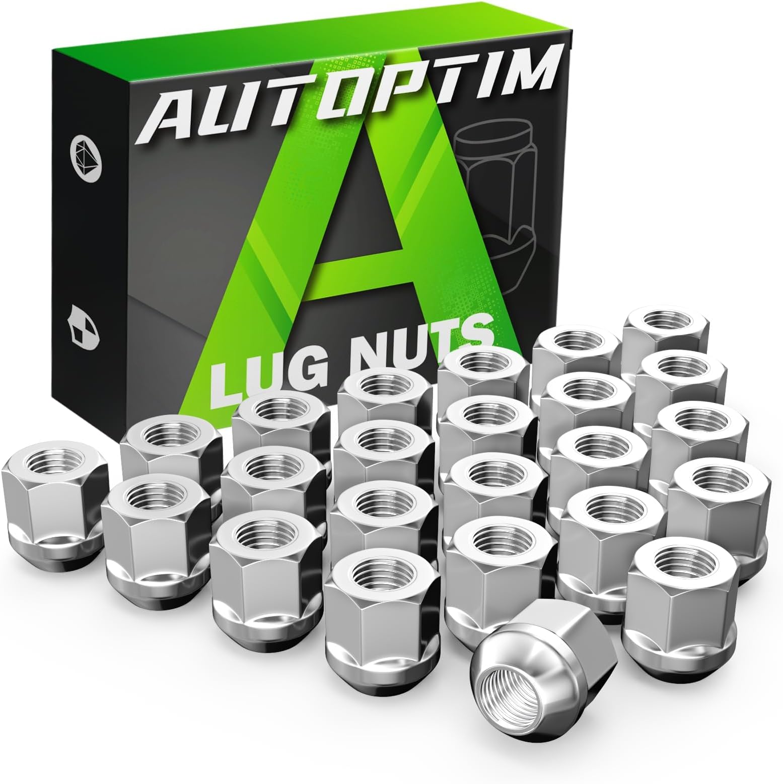 M14x2.0 Open End Lug Nuts - Replacement 2004-2014 Ford F150, 2003-14 Expedition, 2006-2008 Lincoln Mark LT, 2003-2013 Navigator Aftermarket Wheel, Chrome 24PCS Bulge Acorn Tire Nuts