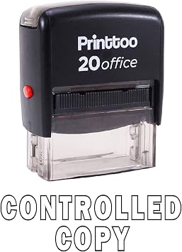Printtoo Office Stationary Custom Stamp Controlled Copy Self Inking Rubber Stamp-Black