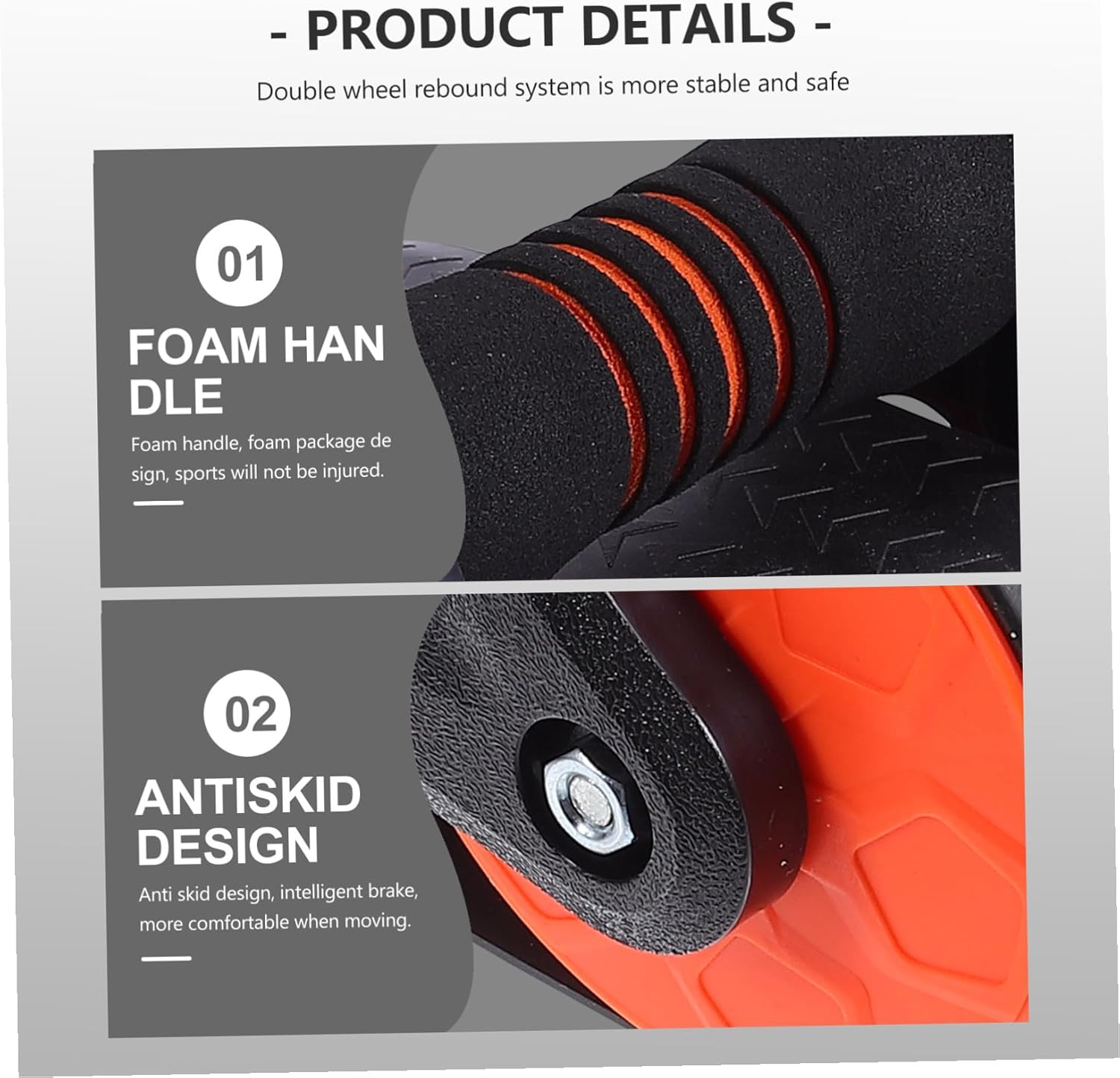 Ab Roller Wheel with Non-slip Design for Core Strengthening and Fat Burning Silent Movement Abdominal Trainer Wheel for Beginners and Advanced Adult Exercise