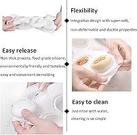 Vista 3 de Molde de silicona para tartas para hornear, 8 agujeros de piedra 3D de forma redonda de silicona, forma de mousse de silicona, bandeja antiadherente