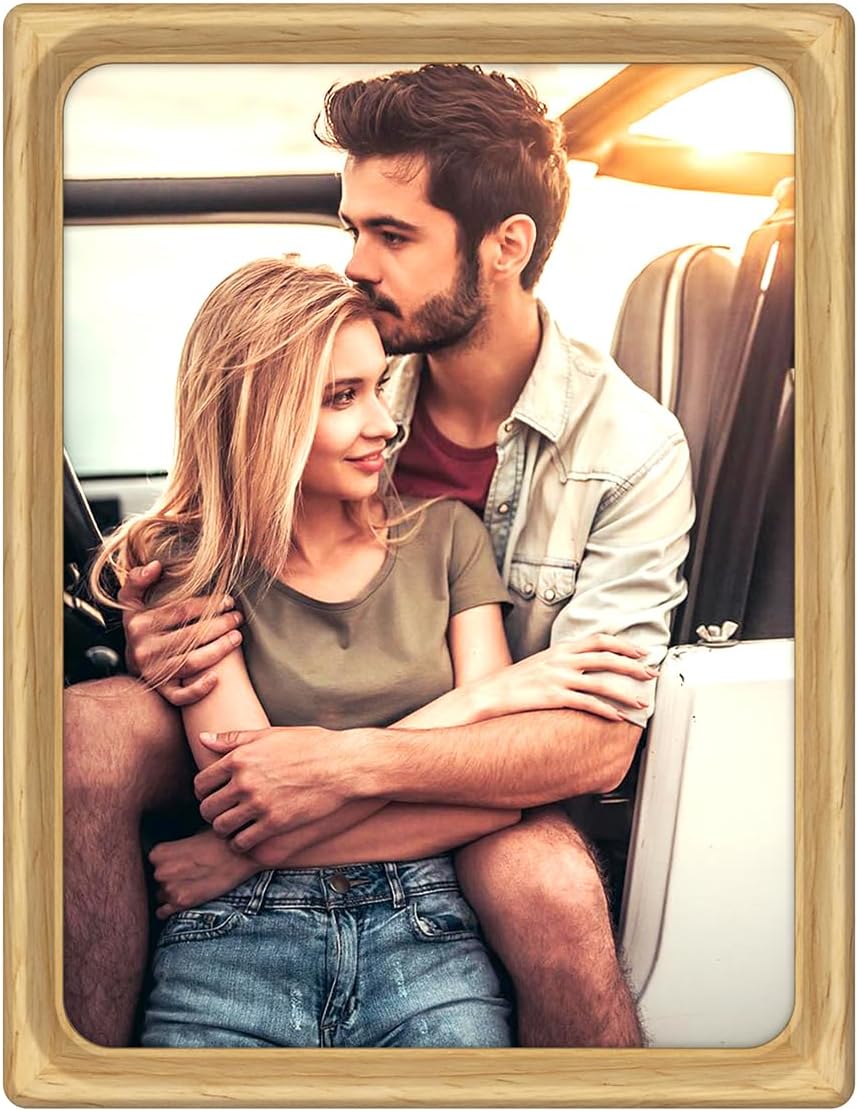 4x6 Picture Frame, 6x8 Walnut Frame with Anti-Reflective Glass & Heirloom Wood Pen, Wedding, Anniversary, Mother's Day & Birthday Gift for Woman