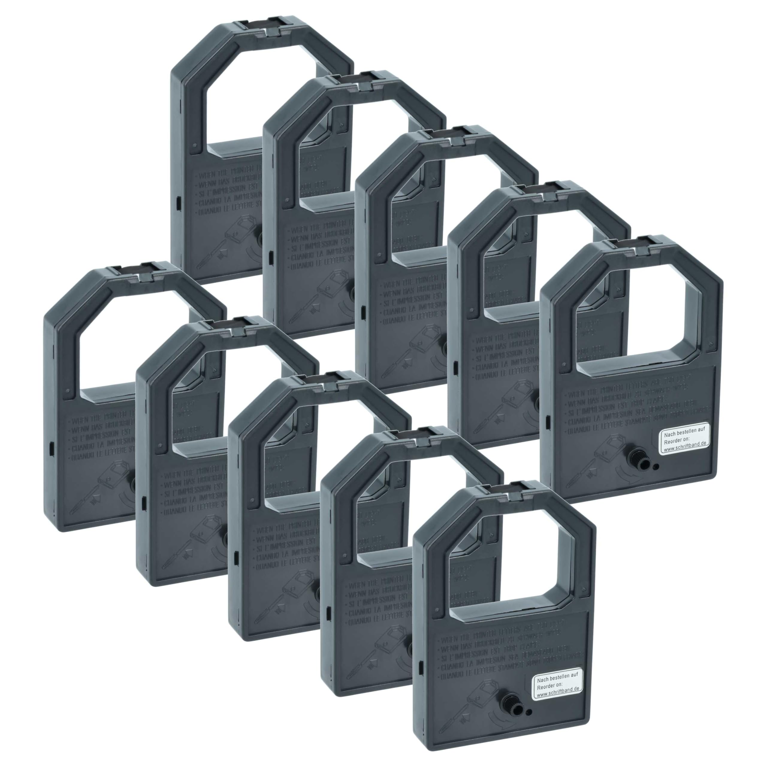 vhbw 10x kolorowa taśma nylonowa taśma atramentowa pasująca do drukarek igłowych Panasonic KX-P1080, KX-P1080AP, KX-P1081, KX-P1082, KX-P1083, KX-P1090, KX-P1090i