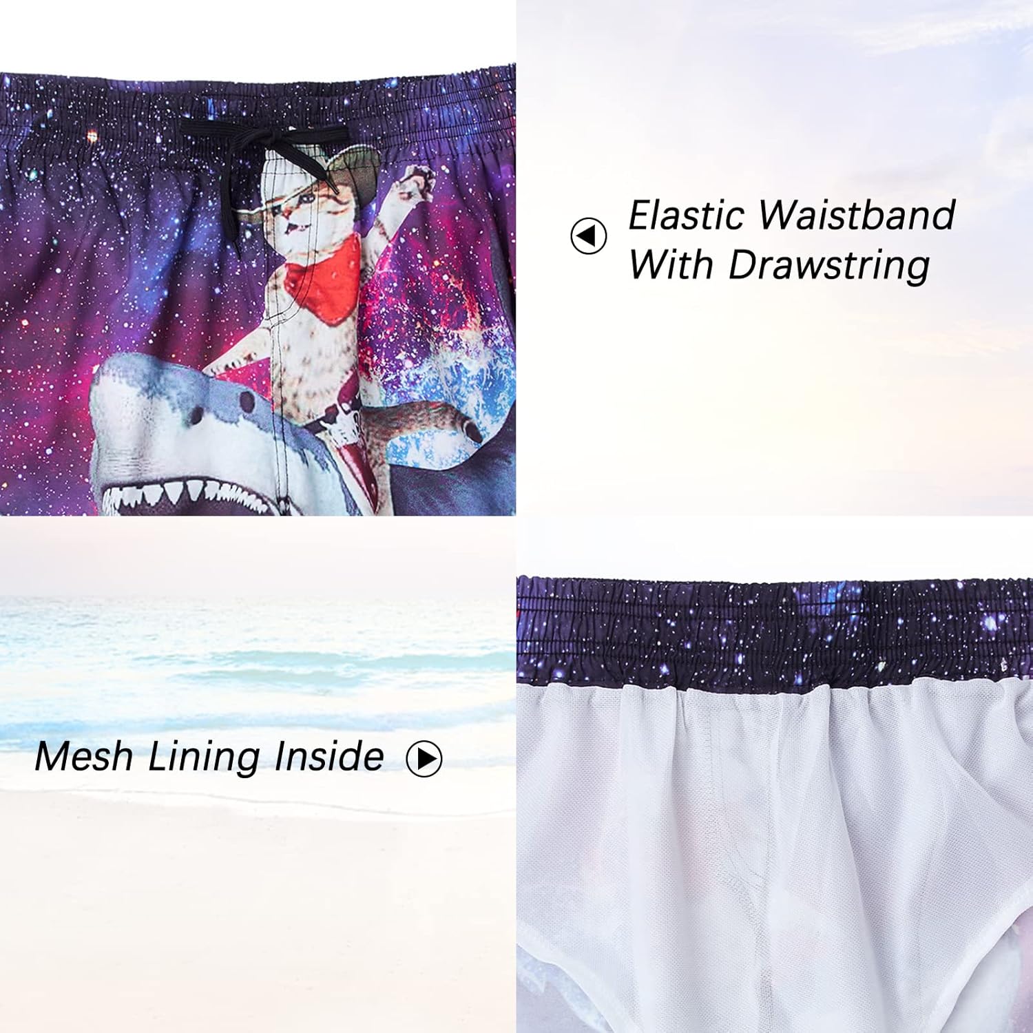 TUONROAD Badehose für Herren Lustig Bier 3D Bunt Badeshorts Schnelltrocknend Kurze Hose Badehosen Männer Jungen mit Mesh Futter S-3XL - Image 4