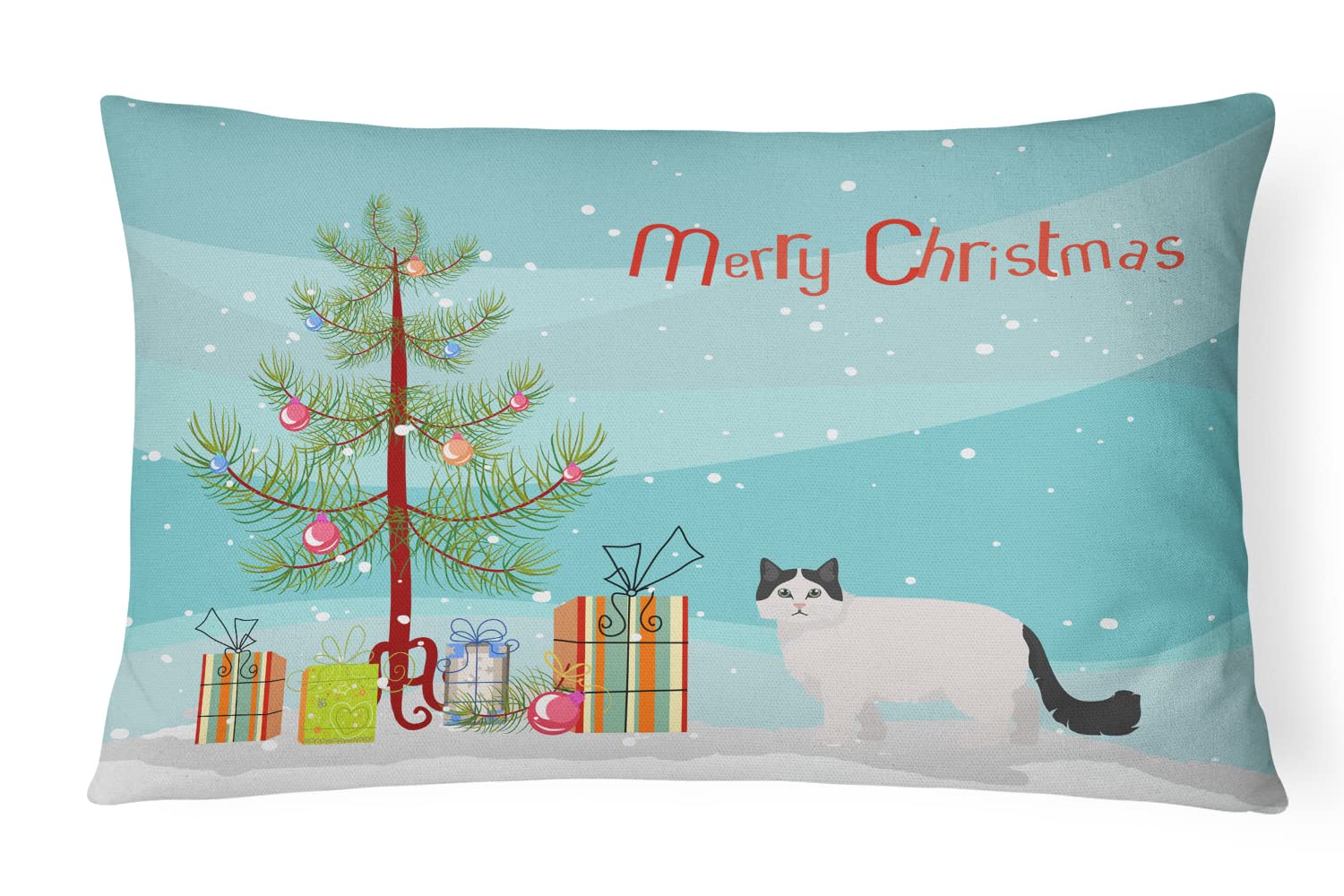 Chat Ragamuffin #1 coussin de Noël pour décorer un canapé de jardin ou une chaise de terrasse
