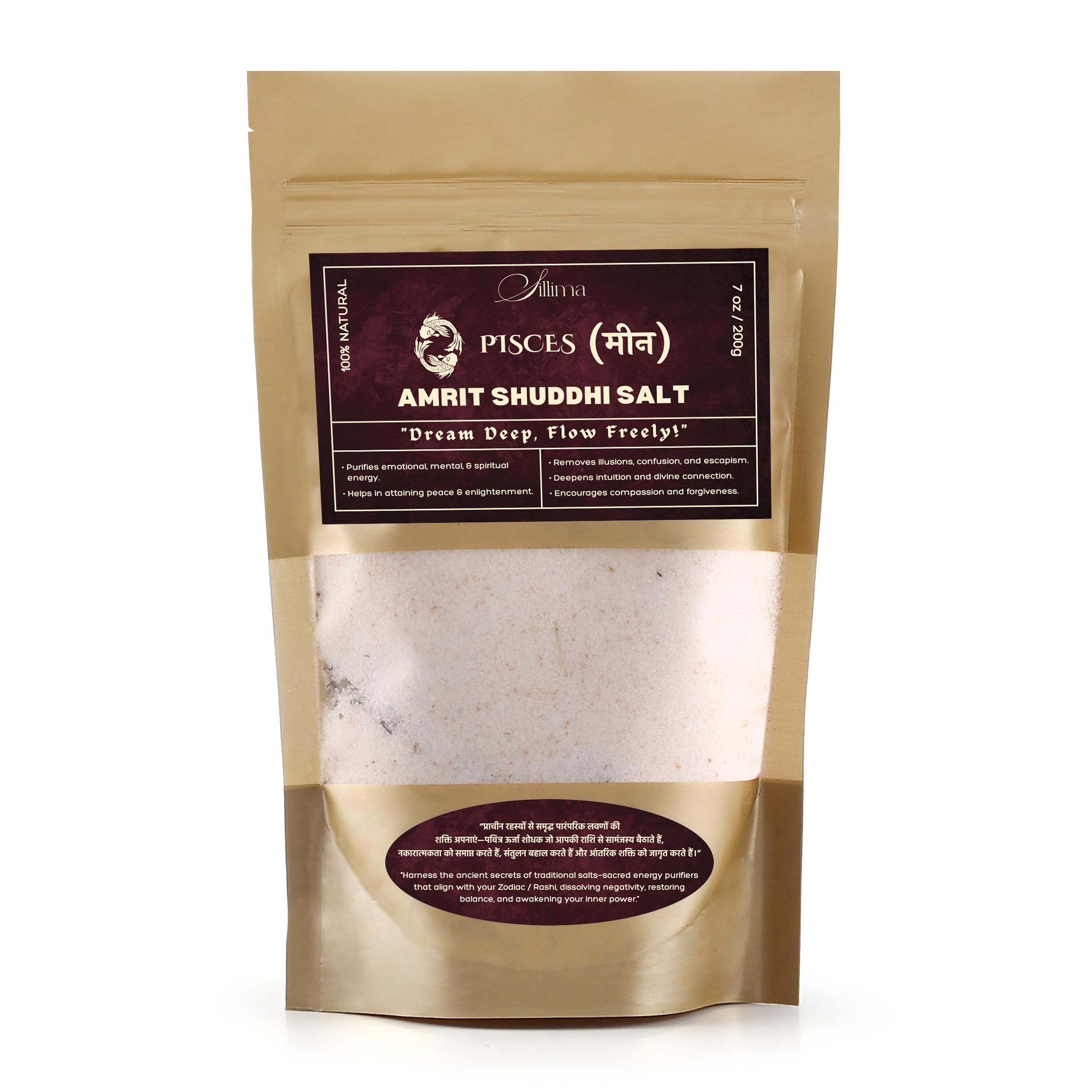 SILLIMA Amrit Shuddhi Salt |Salts for Luxurious Bath Experience, Relaxation, Body & Foot Spa, Muscle Nourishing Bath, Manicure | Pisces (मीन)-image-42