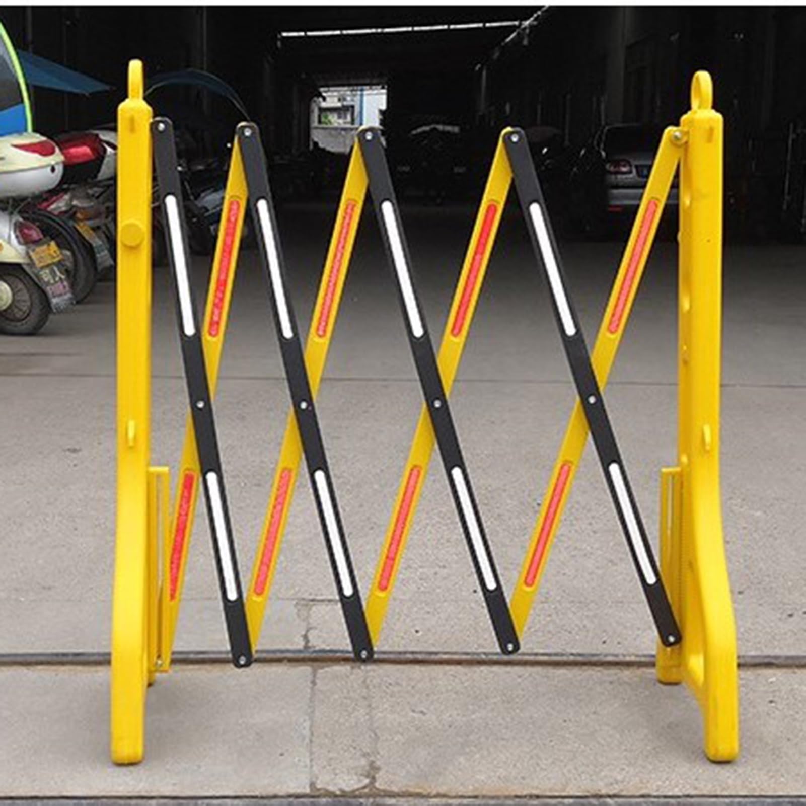 Barricata Mobile Espandibile, Recinto Stradale Pieghevole, Portone della Barriera di Sicurezza, Catena Barriera in Plastica Gialla, Recinto Stradale di Plastica