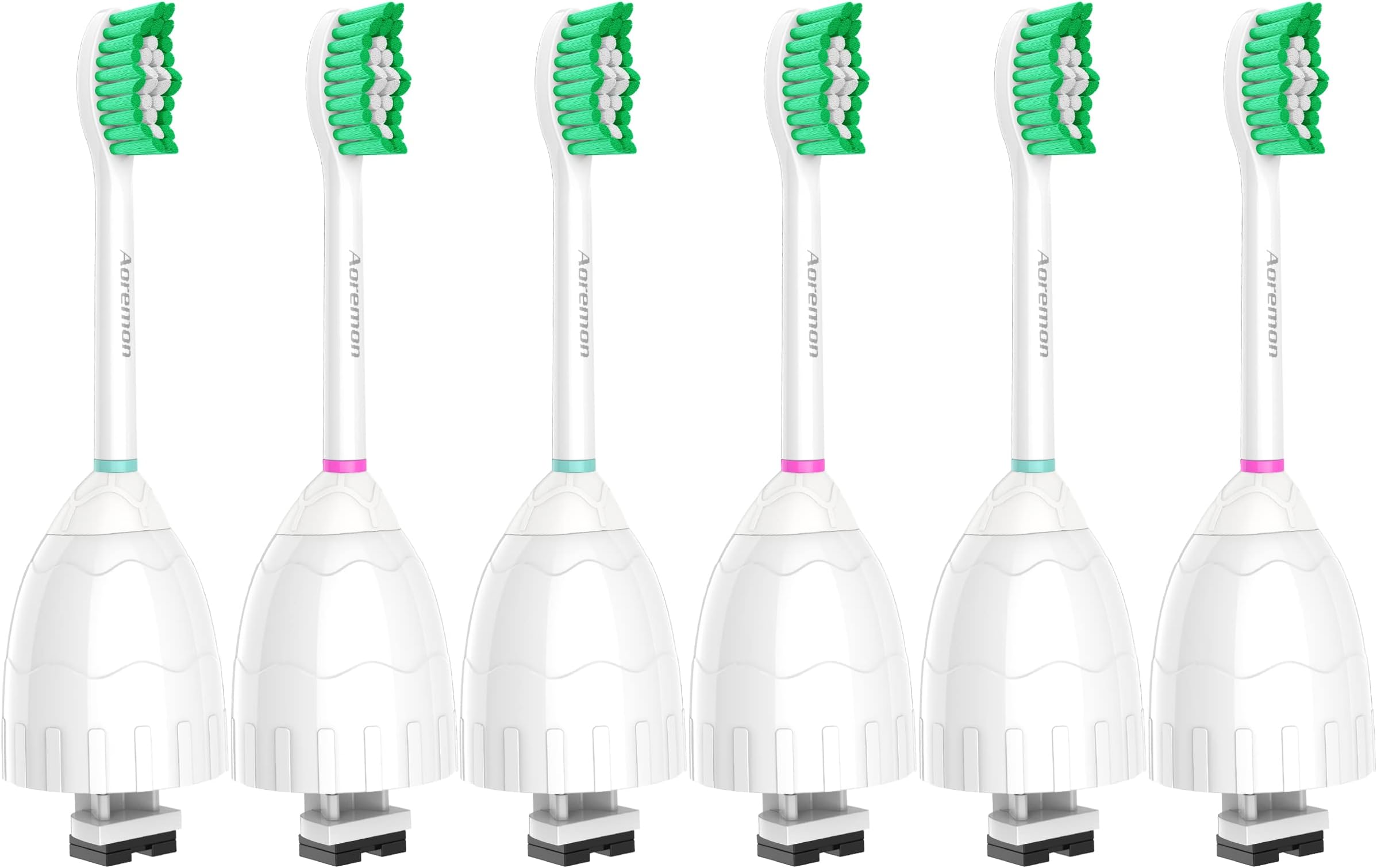 Aoremon Replacement Toothbrush Heads for Philips Sonicare E-Series Essence HX7022/66 and other Screw-on Electric Toothbrush Model, 6 Pack