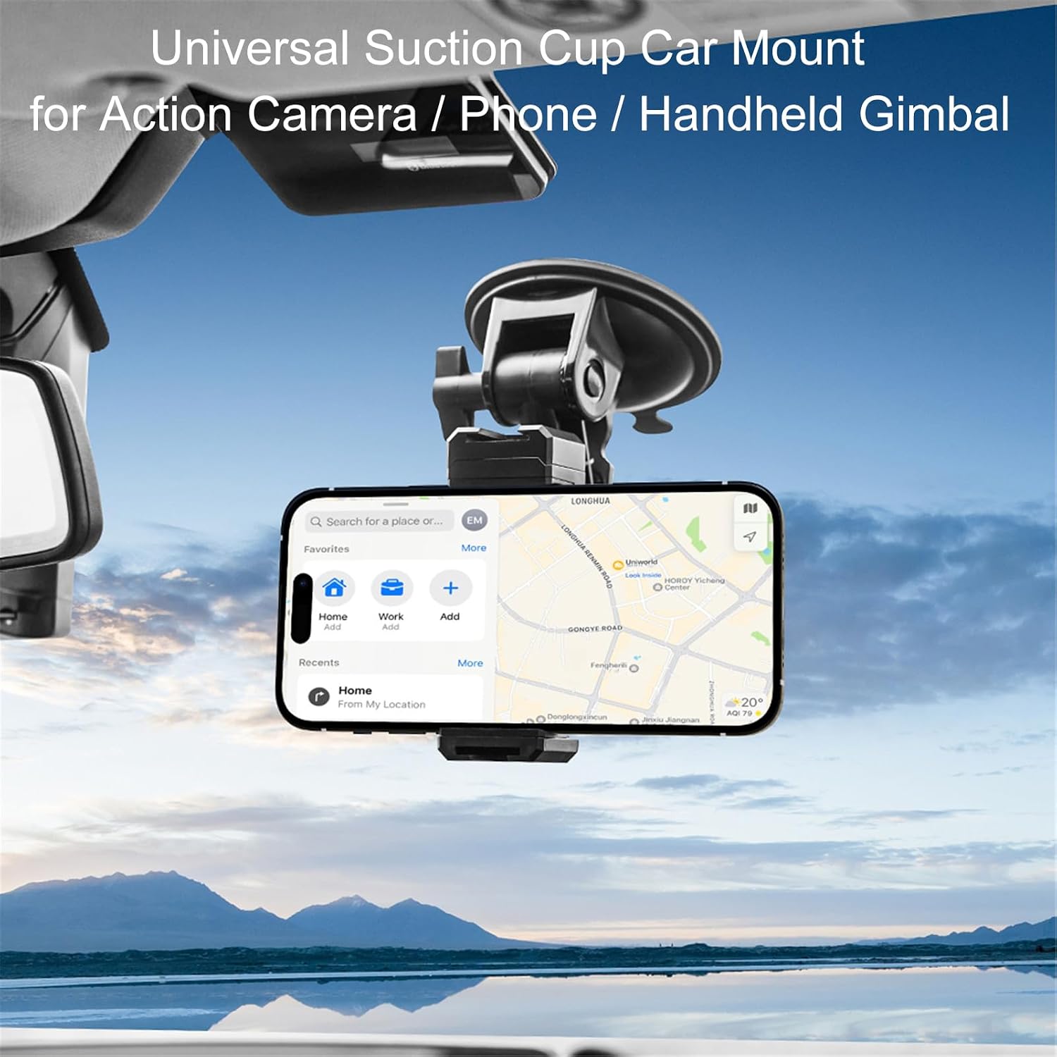 Universal Action Camera Suction Cup Car Mount for DJI Action 6/5 Pro /4/Pocket 4/3/Nano, 83mm Large Suction Cup for Insta360 X5/X4 Air/Ace Pro 2/GO Ultra Accessories, with 1/4" Screw