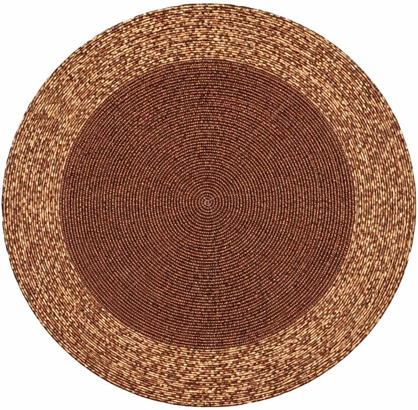 Glitz Handmade Beaded Charger Placemats - Set of 4 Handmade Beaded Placemats - Everyday Dining Essentials for Halloween, Harvest, Autumn, Fall, Holidays, Christmas - 13 Inch Round, Copper Tonal