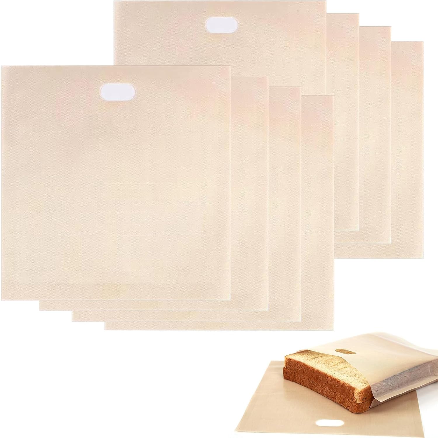 Toaster Bags, 8 PCS Toastie Bags for Toaster Reusable, Sandwich Toaster Bags, Washable Toasty