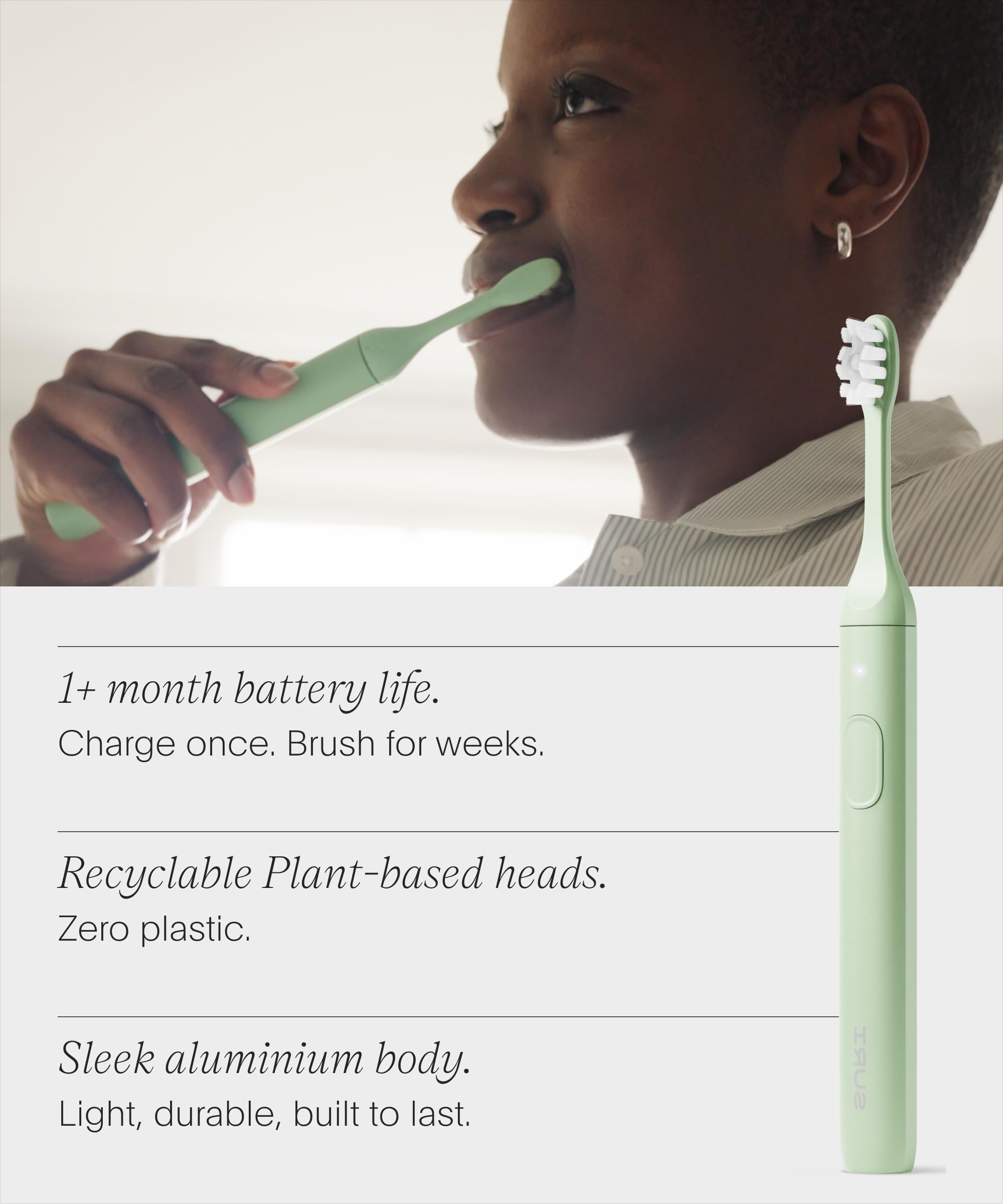 SURI 2.0 New Sonic Electric Toothbrush with Pressure Sensor & UV-Cleaning Travel Case | 1 Month+ Battery | Electric Toothbrush for Adults | Travel Toothbrushes | Tooth Brush | Green