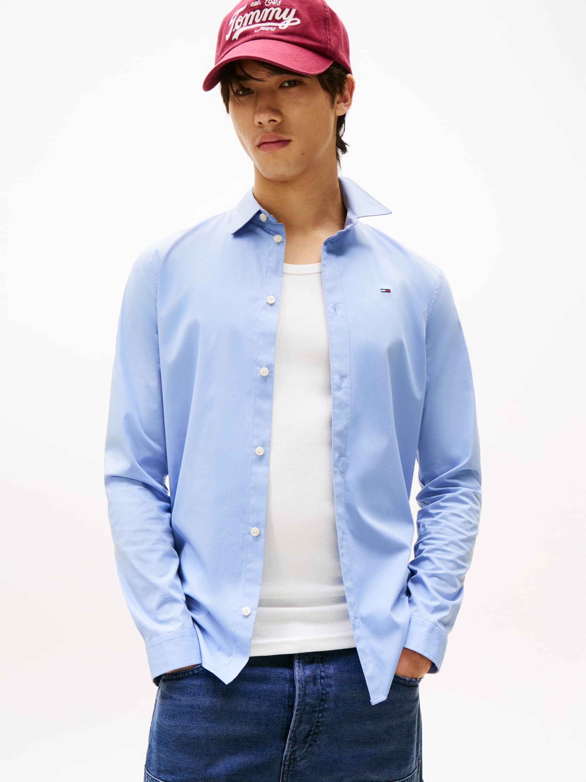 Tommy Jeans Original Stretch Koszula, Lavender Lustre 556, XXL