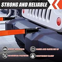 Vista 4 de Paquete de 2 correas de eslinga de elevación súper resistentes de 2" x 15 pies, capacidad de 18800 libras, correa de nailon resistente ojo a ojo