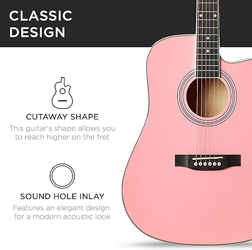 Vista 50 de Best Choice Products - Kit de guitarra acústica para principiantes, 41 pulgadas Negro