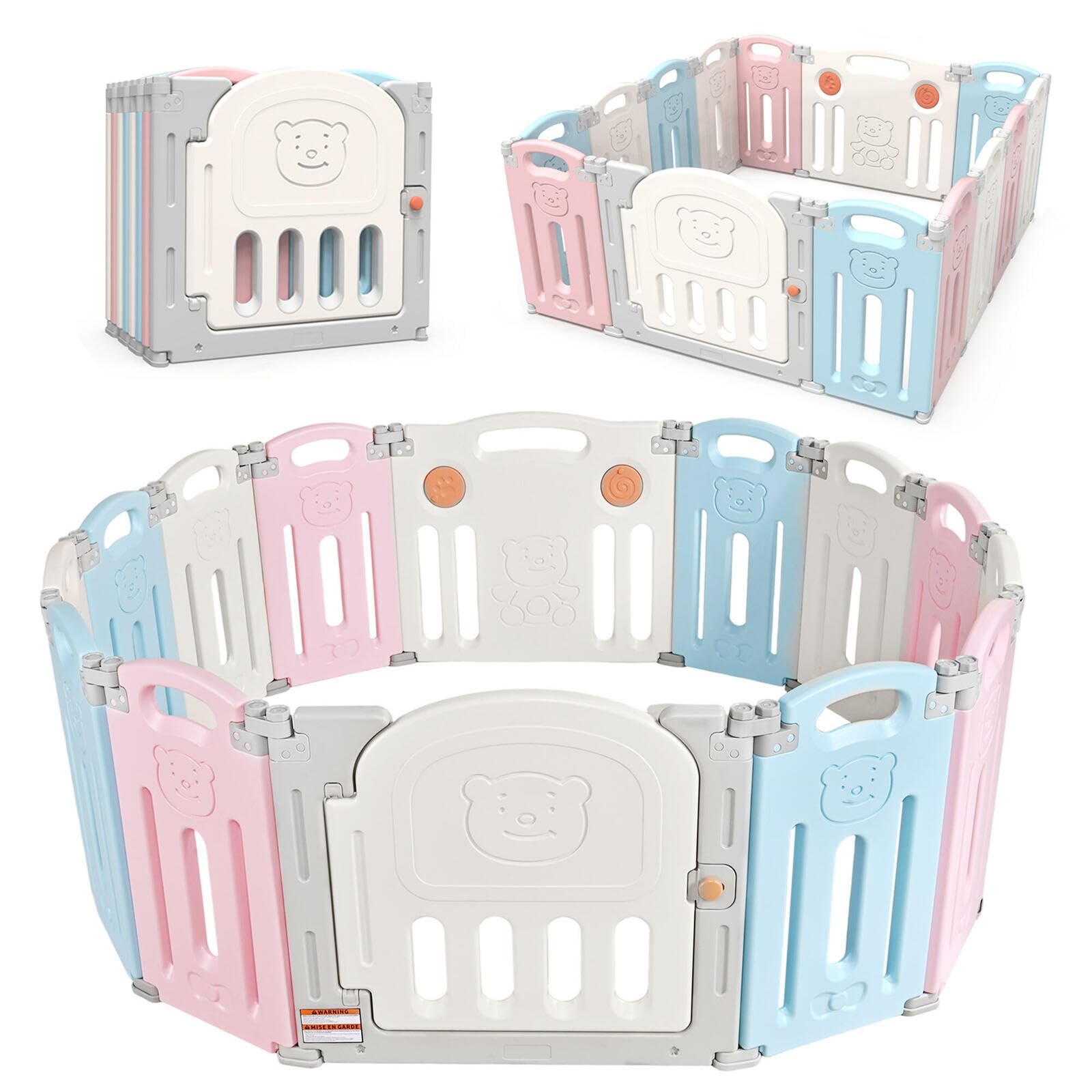 MENGDA Parc Bébé, 126X126cm Parc, Parc Bébé Modulable, Parc Pour Enfant En Bas Âge, Parc Pour Bébé Pour La Maison, Livré Avec 50 Boules Océaniques Et Quatre Ventouses