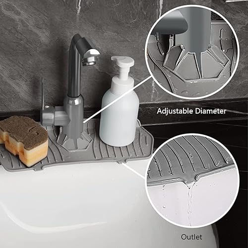 Miniatura 6 de Almohadilla de silicona para grifo, mango de grifo de silicona, accesorios para fregadero de cocina, baño, encimera de agua, cubierta contra