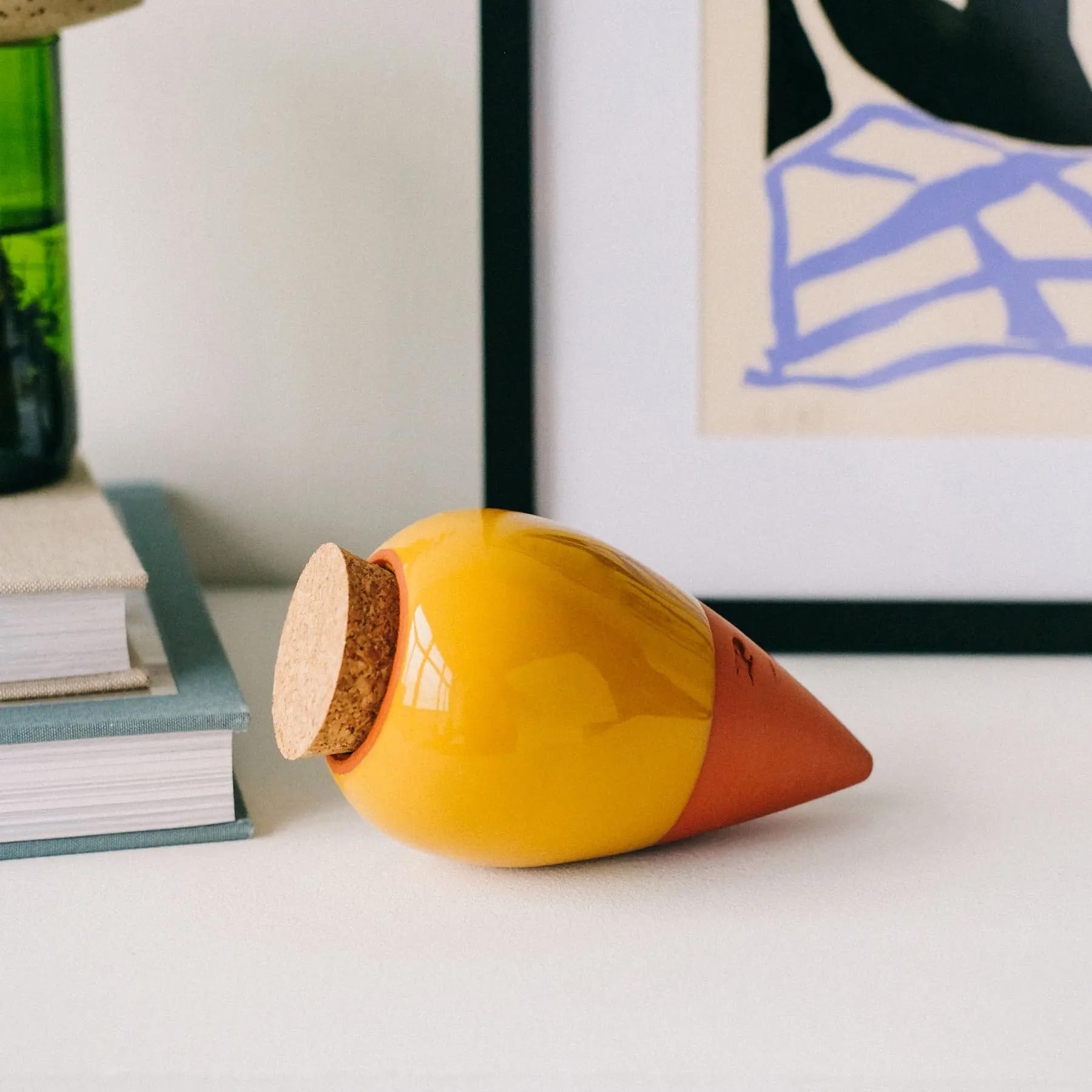 Pepin | Olla Terrakotta zum Pflanzen | automatische und umweltfreundliche Bewässerung für Pflanzen im Innen- und Außenbereich | natürliches Bewässerungssystem | OYA Gelb – 25 cl