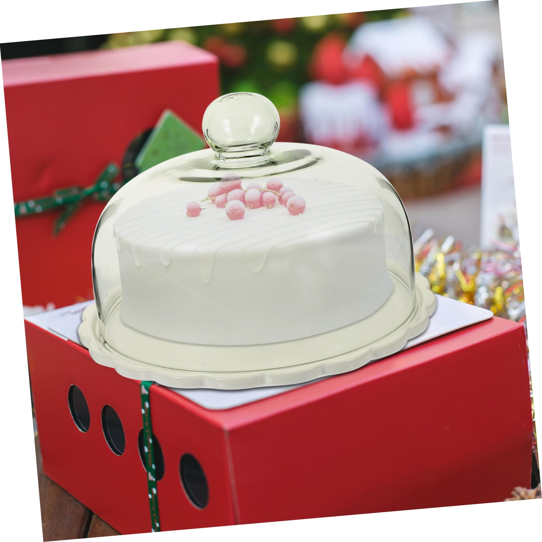 1 set di copertura in vetro per torte a cupola in vetro per formaggio a cupola in vetro per torta a cupola con fiori per burro, vassoio a cupola, vassoio per dessert, server per torte, supporto per