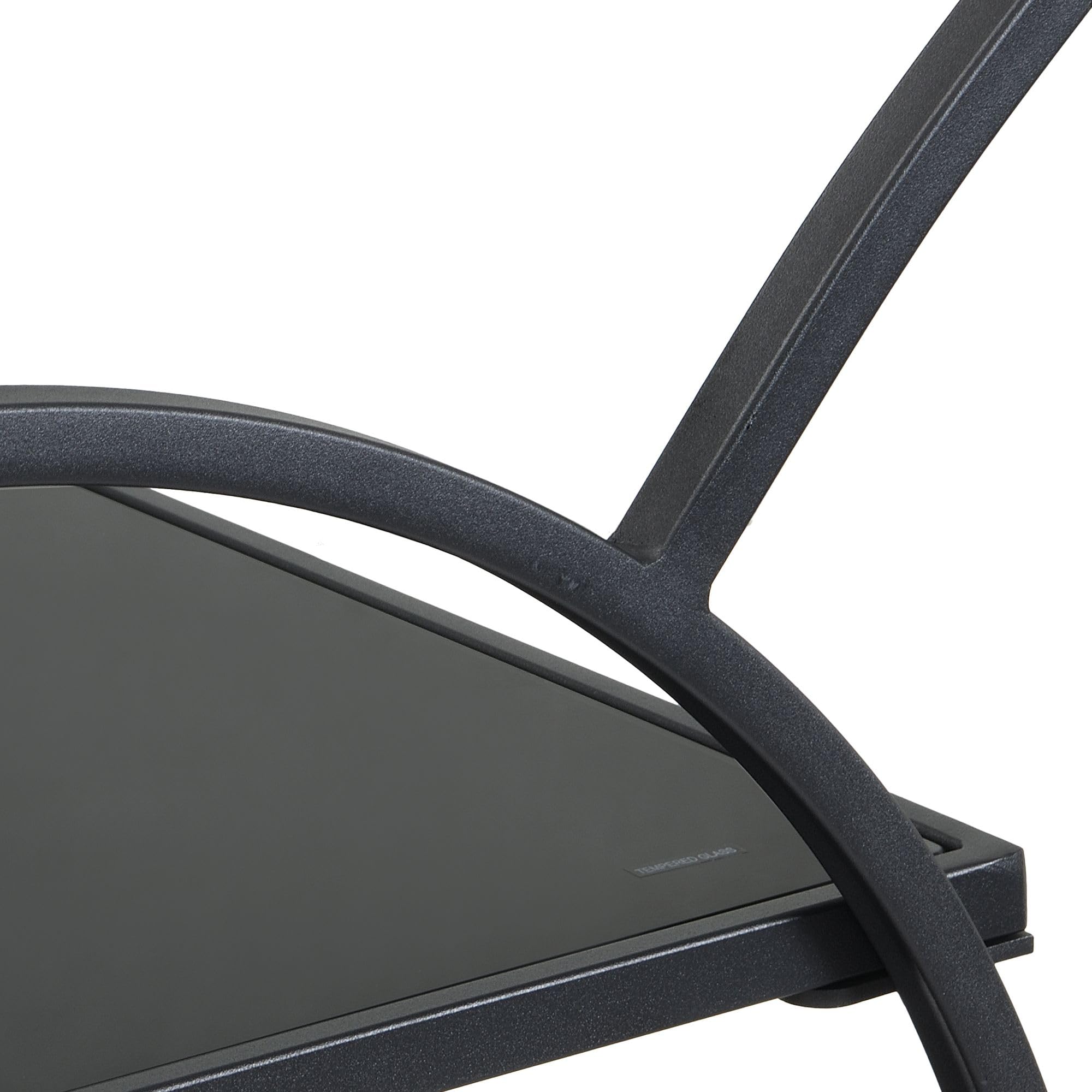 FineBuy Carrello Portavivande 45x46x83 cm Metallo con Nero Vetro