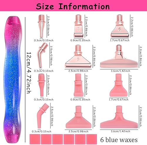 Miniatura 2 de Praise V Do Kit de bolígrafo de pintura de diamante con 6 tornillos de punta de metal plateado de acero inoxidable, 6 placeres de plástico, 6