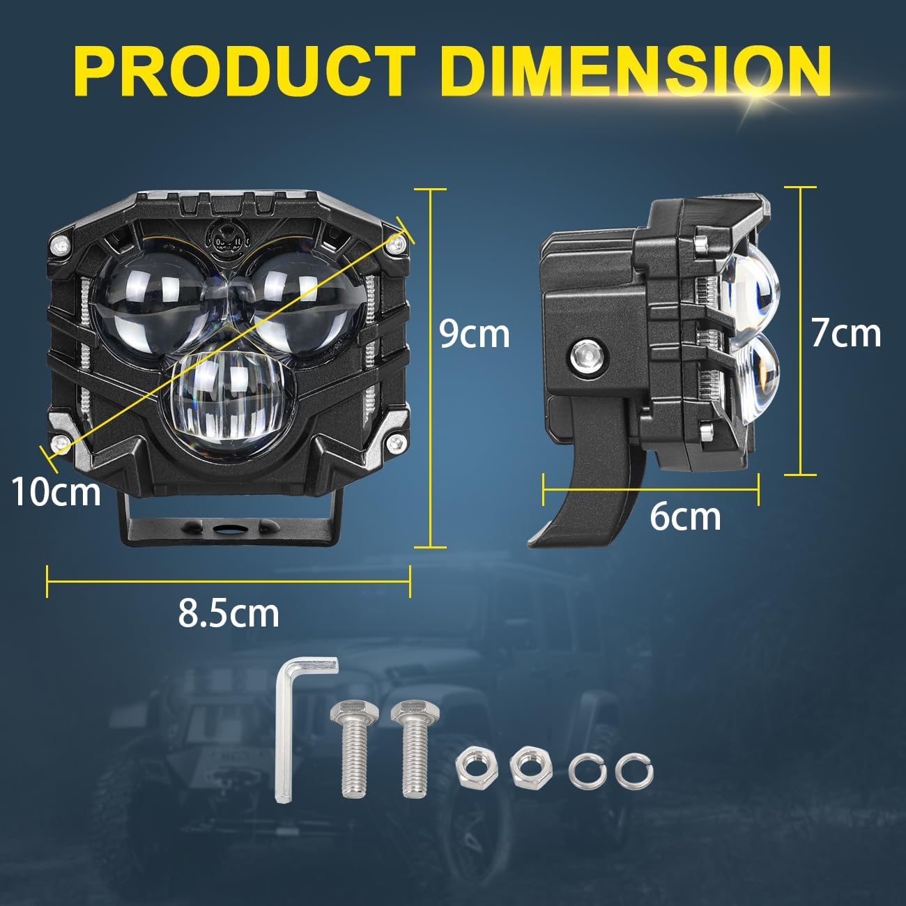 30W Flood Combo LED Pod Lights Flood Beam Work Light Bar Compatible With For Jeep Wrangler TJ JK JL Gladiator JT Ford Bronco Trucks ATV UTV SUV Pickup Boat Led Spotlight Pod