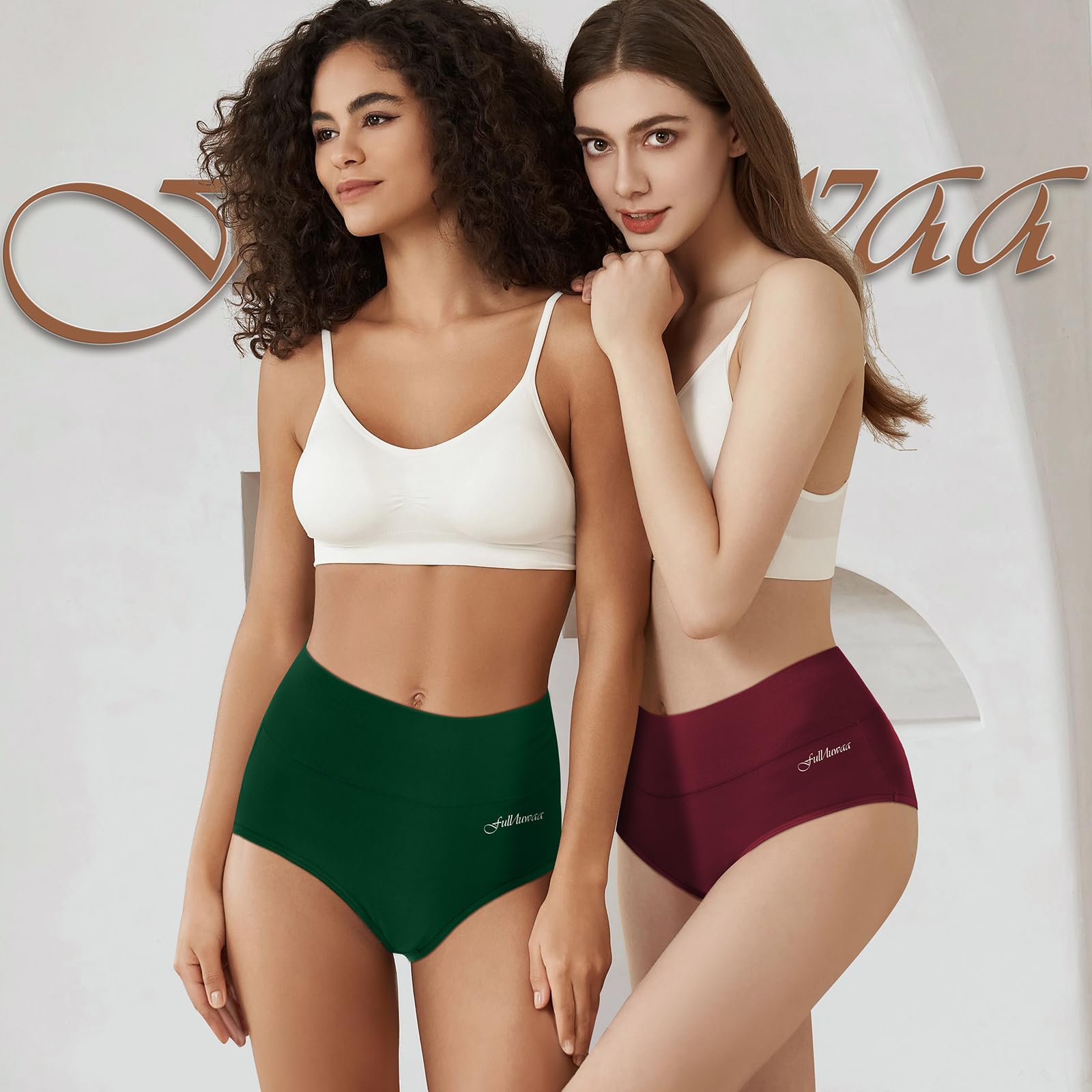 Fullluwaa Mutande Donna 5 Pezzi - Mutande Alte Donna - Elastiche, Traspiranti, Vita Alta