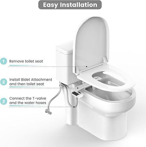Miniatura 6 de Bidet Attachment for Toilet Unique Dual Retractable Nozzles Badays for Toilets Seat, Non-Electric Self-Cleaning Fresh Water Sprayer, Adjustable