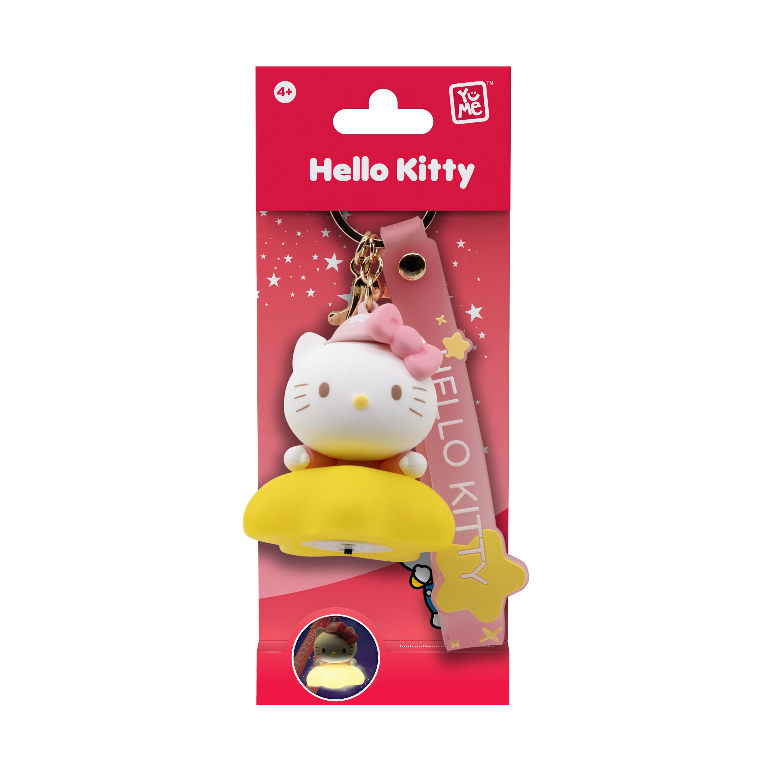 YuMe Hello Kitty & Friends Light-Up Keychain & Strap, Multicolor, 5.6 centimeters
