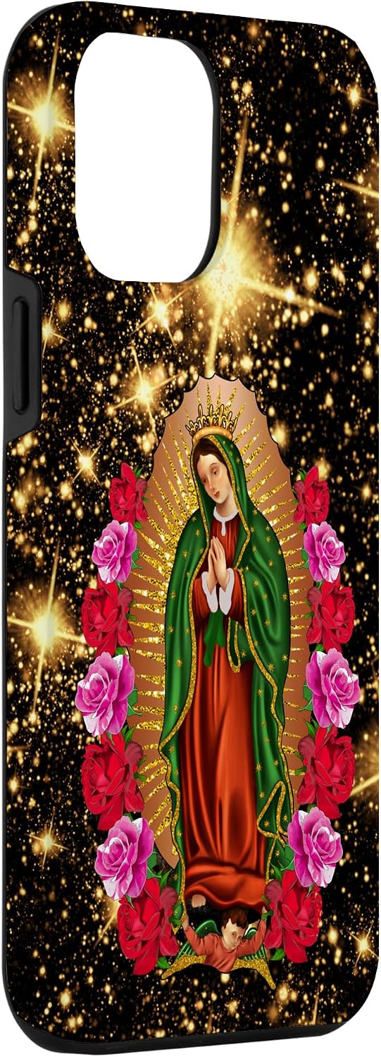 Funda para Smartphone de Cuero Corte Laser Original Virgen De Guadalupe en Oro