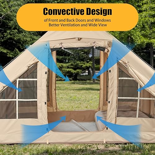 Miniatura 7 de Tiendas de campaña inflables con bomba de mano, tiendas de campaña Air Glamping, tienda de campaña inflable impermeable y resistente al viento,